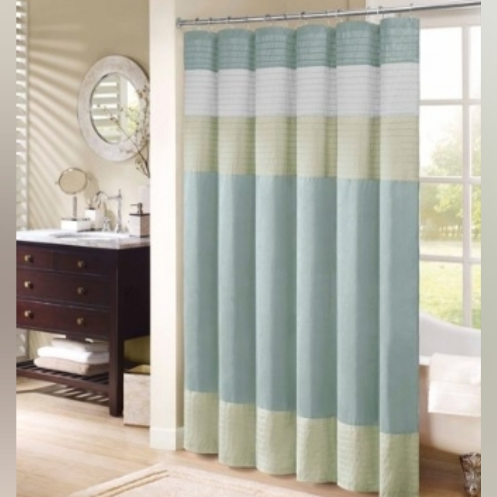 Madison Park Amherst Faux Silk Shower Curtain